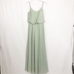 JJs House Spaghetti Strap Bridesmaid Gown Maxi Dress, Size Small, Green